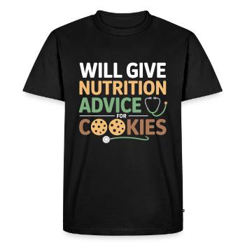 Diététicien professionnel agréé Conseiller expert - T-shirt Premium bio Homme - noir - Devant - Nico (187cm)