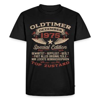 Cadeau du 50e anniversaire Voiture Classique décembre 1975 - T-shirt Premium bio Homme - noir - Devant - Nico (187cm)