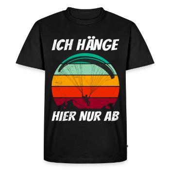 Parapente JE TRAÎNE JUSTE ICI Fun - T-shirt Premium bio Homme - noir - Devant - Nico (187cm)