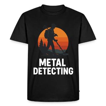 Silhouette d’aventure de chasse au trésor Détection de métaux - T-shirt Premium bio Homme - noir - Devant - Nico (187cm)