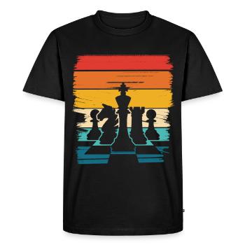 Rainbow Chess Pieces Silhouette - Men's Premium Organic T-Shirt - black - Front - Nico (187cm)