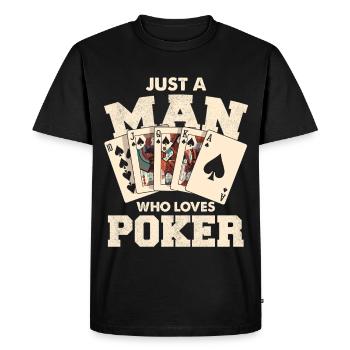Juste un homme qui aime le poker - T-shirt Premium bio Homme - noir - Devant - Nico (187cm)