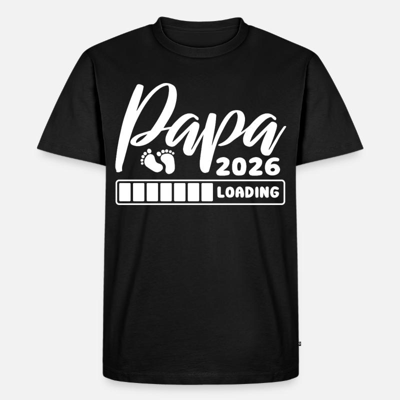Papa 2026 loading - Schwangerschaft - Geschenk - Männer Premium Bio T-Shirt - Schwarz