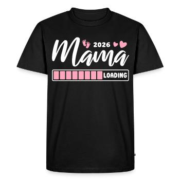 Chargement Maman 2026 - Grossesse - Cadeau - T-shirt Premium bio Homme - noir - Devant - Nico (187cm)