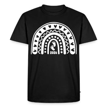Quand l’amour devient vie - Bébé 2026 - T-shirt Premium bio Homme - noir - Devant - Nico (187cm)