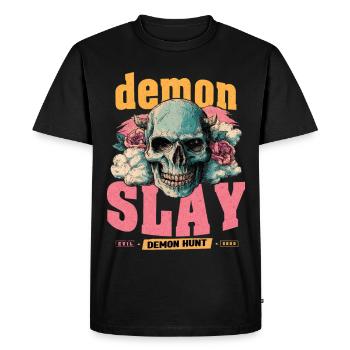 Demon Hunter Skull - Men's Premium Organic T-Shirt - black - Front - Nico (187cm)
