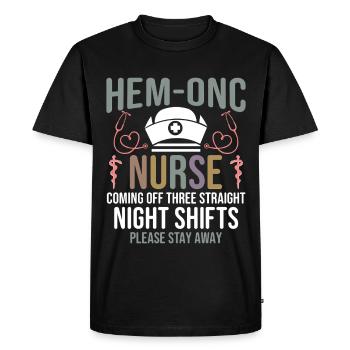  Hem/Onc Nurse Husband Hematology Nurse - Men's Premium Organic T-Shirt - black - Front - Nico (187cm)