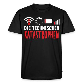 Nerd Computer THE TECHNICAL CATASTROPHES FUNNY - Men's Premium Organic T-Shirt - black - Front - Nico (187cm)