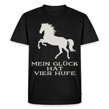 Mon bonheur a quatre sabots - T-shirt Premium bio Homme - noir - Devant - Nico (187cm)