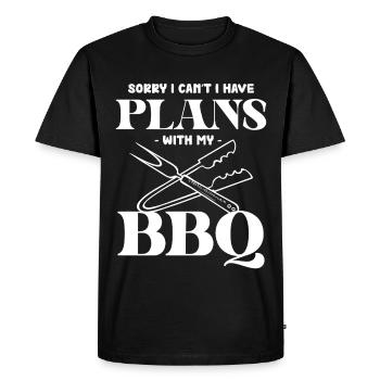 Plans de barbecue : Excuse du barbecue - T-shirt Premium bio Homme - noir - Devant - Nico (187cm)
