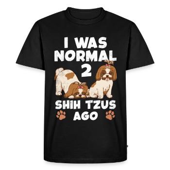 J’étais normal avant deux Shih Tzu - T-shirt Premium bio Homme - noir - Devant - Nico (187cm)