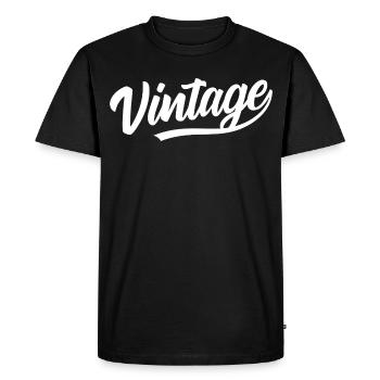 Vintage Rétro Ancien Style Classique Tendance - T-shirt Premium bio Homme - noir - Devant - Nico (187cm)