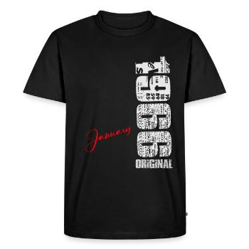 Janvier-1966-Vintage-Né-Anniversaire-Rétro - T-shirt Premium bio Homme - noir - Devant - Nico (187cm)