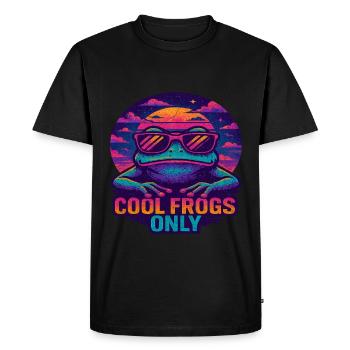 Grenouille Vaporwave - T-shirt Premium bio Homme - noir - Devant - Nico (187cm)