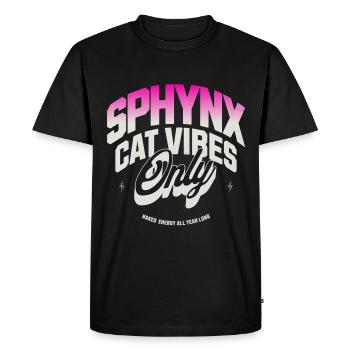 Sphynx Cat Vibes - T-shirt Premium bio Homme - noir - Devant - Nico (187cm)