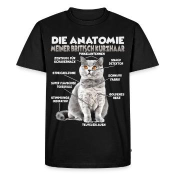 T britannique à cheveux court | Propriétaires de chats Cats British - T-shirt Premium bio Homme - noir - Devant - Nico (187cm)