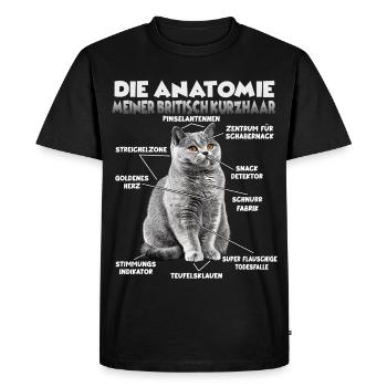 T britannique à cheveux court | Chats britanniques à poil court - T-shirt Premium bio Homme - noir - Devant - Nico (187cm)