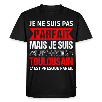 Supporter toulousain cadeau rugby Toulouse - T-shirt Premium bio Homme - noir - Devant - Nico (187cm)