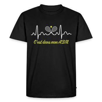 Tennis is in my DNA - Men's Premium Organic T-Shirt - black - Front - Nico (187cm)