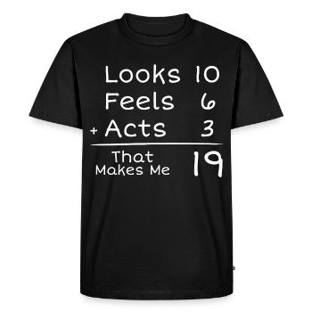 19 Year Old Humorous Birthday | 19th Anniversair - Men's Premium Organic T-Shirt - black - Front - Nico (187cm)