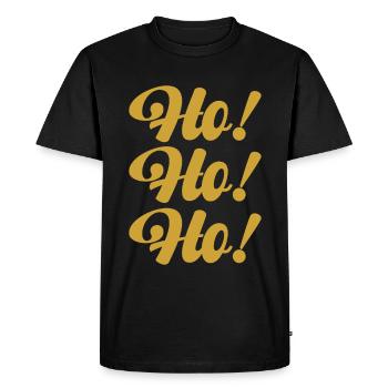 Ho Ho Ho - Cadeau Père Noël Joyeux Noël Drôle Xmas - T-shirt Premium bio Homme - noir - Devant - Nico (187cm)