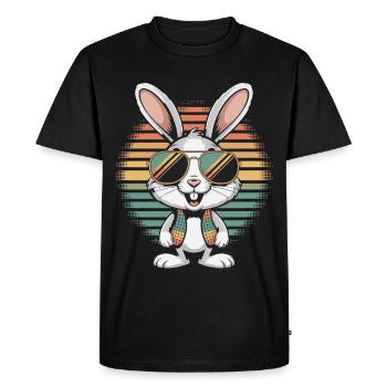 Rainbow Bunny with Sunglasses - Men's Premium Organic T-Shirt - black - Front - Nico (187cm)