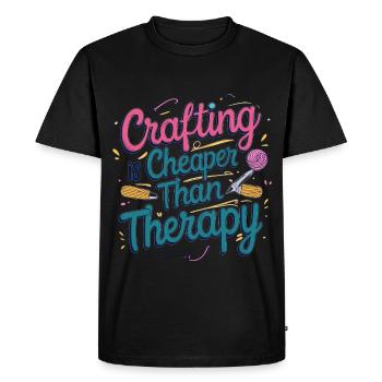 L’artisanat est moins cher que la thérapie - T-shirt Premium bio Homme - noir - Devant - Nico (187cm)