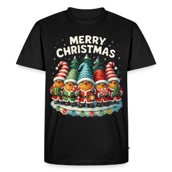 Cadeau de Noël drôle de Robin mignon - T-shirt Premium bio Homme - noir - Devant - Nico (187cm)