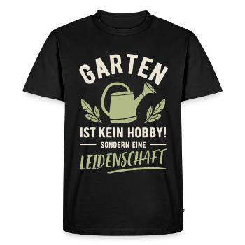 Jardin | Ce n’est pas un passe-temps mais une passion - T-shirt Premium bio Homme - noir - Devant - Nico (187cm)