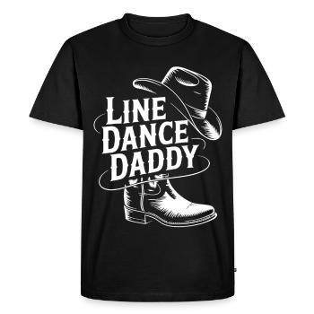Line Dance Daddy Cowboy Style - Men's Premium Organic T-Shirt - black - Front - Nico (187cm)