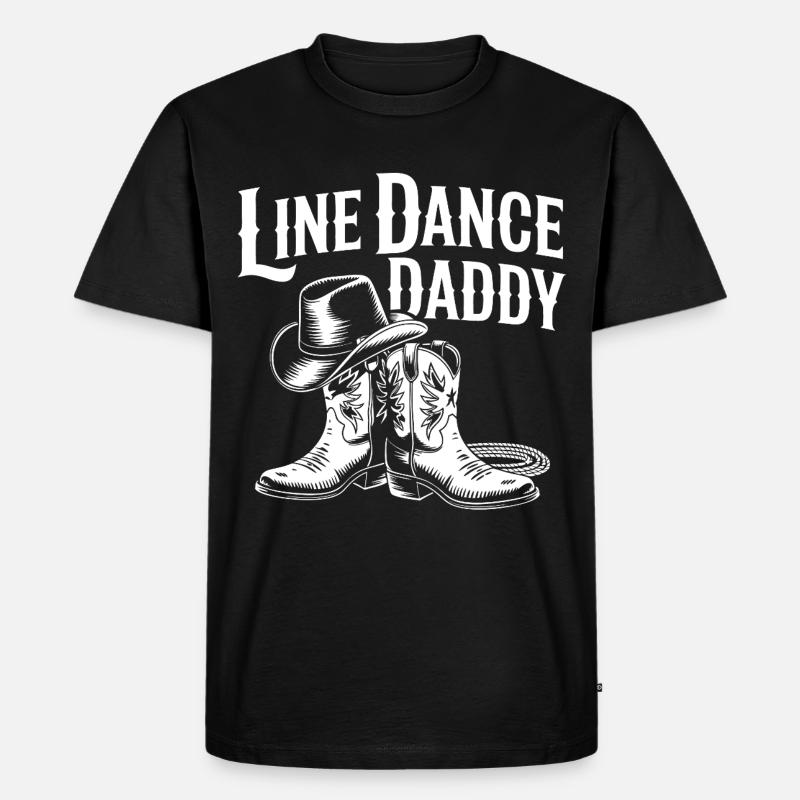 Line Dance Daddy Western Boots - Männer Premium Bio T-Shirt - Schwarz