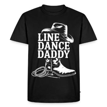Cowboy Line Dance Daddy Motif - Men's Premium Organic T-Shirt - black - Front - Nico (187cm)