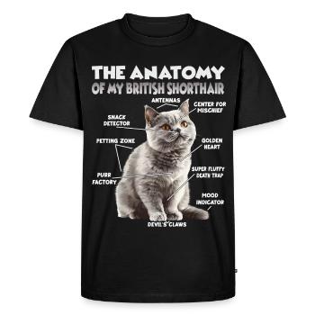 T britannique à cheveux court | Cats Fan Cats Britanniques - T-shirt Premium bio Homme - noir - Devant - Nico (187cm)