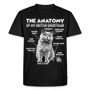 Motifs de chats mignons Femmes Chats Femmes Britanniques - T-shirt Premium bio Homme - noir - Devant - Nico (187cm)