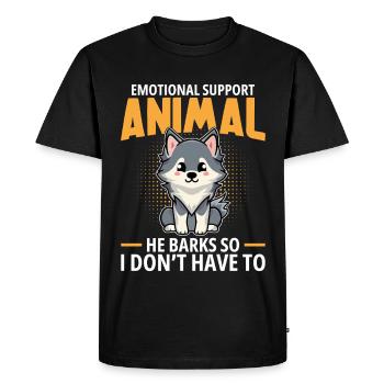 Harnais pour chien Pomsky Lover pour peluche Pomsky - T-shirt Premium bio Homme - noir - Devant - Nico (187cm)