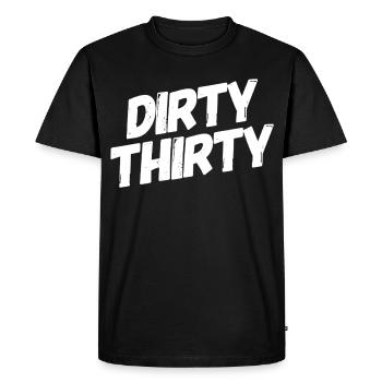 Dirty Thirty 30e anniversaire - T-shirt Premium bio Homme - noir - Devant - Nico (187cm)