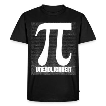 Pi Symbol Pattern Nerd - Men's Premium Organic T-Shirt - black - Front - Nico (187cm)