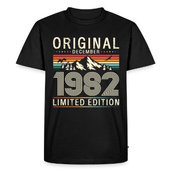 44e anniversaire Original Décembre Né en 1982 - T-shirt Premium bio Homme - noir - Devant - Nico (187cm)
