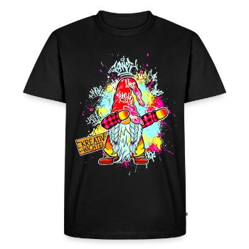 GNOME CRÉATIF Dab Graffiti Artiste XMas - T-shirt Premium bio Homme - noir - Devant - Nico (187cm)