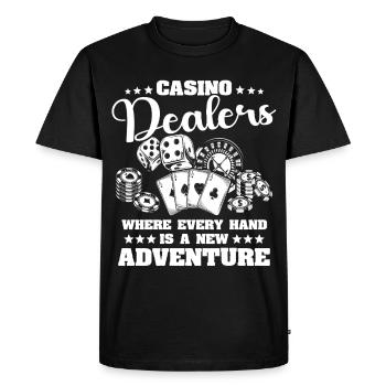 Casino Gambler - Men's Premium Organic T-Shirt - black - Front - Nico (187cm)