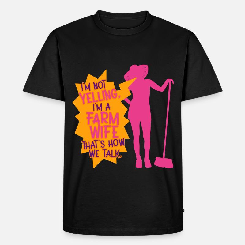 Ehefrau eines Bauern Mutter - Männer Premium Bio T-Shirt - Schwarz