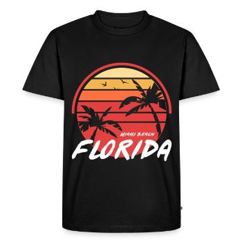 Miami Sunset Palms Floride - T-shirt Premium bio Homme - noir - Devant - Nico (187cm)