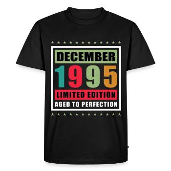 1995 Décembre Vintage Cadeau d’anniversaire - T-shirt Premium bio Homme - noir - Devant - Nico (187cm)