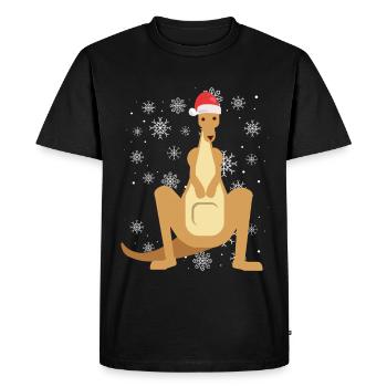 Le kangourou dans la magie de Noël - T-shirt Premium bio Homme - noir - Devant - Nico (187cm)