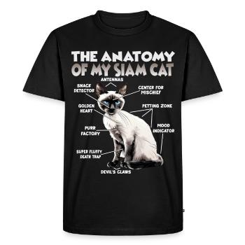Cadeau des chats siamois pour les amoureux des chats Maman des chats - T-shirt Premium bio Homme - noir - Devant - Nico (187cm)
