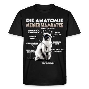 Chats siamois T | Propriétaire de chat siamois Chat siamois - T-shirt Premium bio Homme - noir - Devant - Nico (187cm)