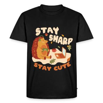 Igel Tag Journée du hérisson Reste en forme Reste mignon - T-shirt Premium bio Homme - noir - Devant - Nico (187cm)