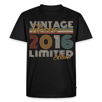 2016 Vintage Rétro Cadeau d’anniversaire - T-shirt Premium bio Homme - noir - Devant - Nico (187cm)