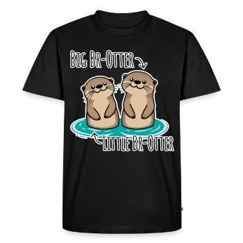 Cute otter brothers for big and small brothers - Men's Premium Organic T-Shirt - black - Front - Nico (187cm)