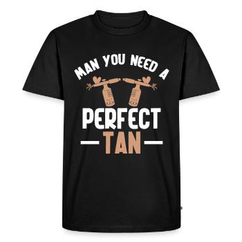 Technicien en Spray Tan Artist Spray Tanning Tent - T-shirt Premium bio Homme - noir - Devant - Nico (187cm)